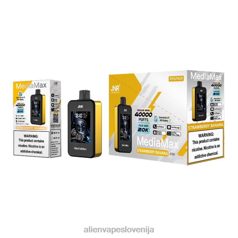 JNR Vape Ljubljana jagodna banana | JNR MediaMax 40k puff PZ0PJ16