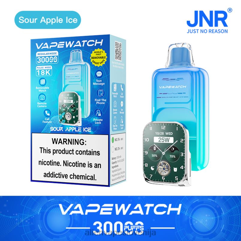 JNR Vape Nicotine Content kisli jabolčni led | JNR vape ura PZ0PJ5